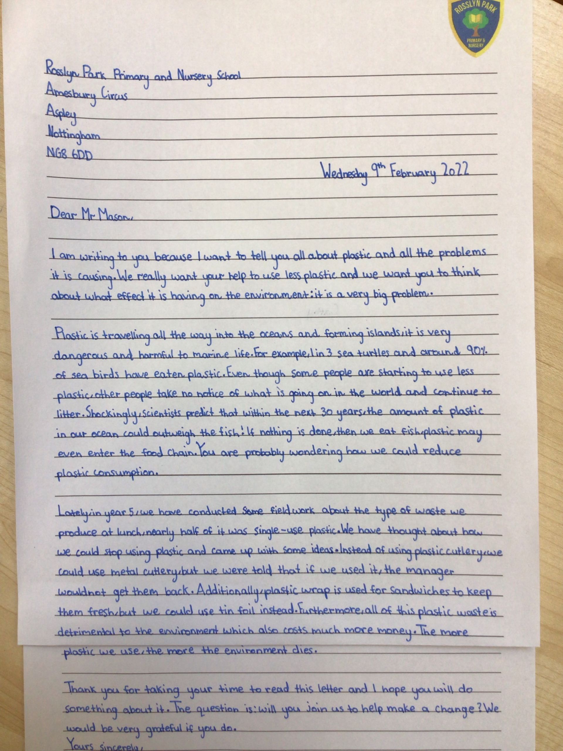 campaign-in-action-letters-written-to-the-head-teacher-proposing-changes-to-be-made-in-school